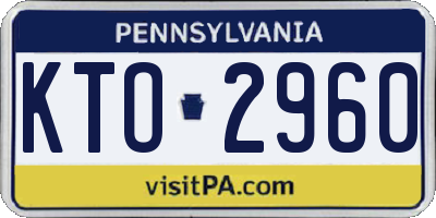 PA license plate KTO2960