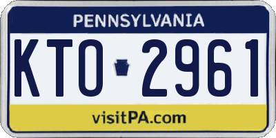 PA license plate KTO2961