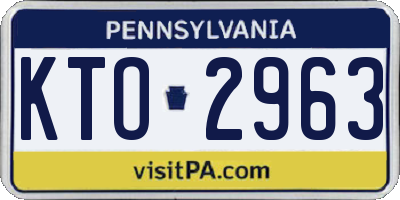 PA license plate KTO2963