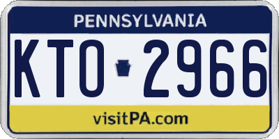 PA license plate KTO2966