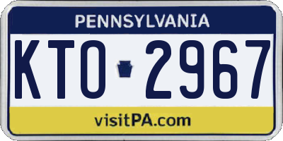 PA license plate KTO2967