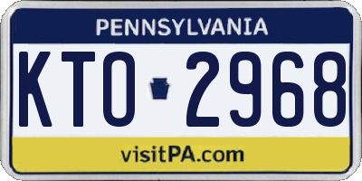 PA license plate KTO2968
