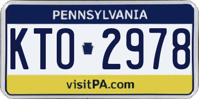 PA license plate KTO2978
