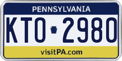 PA license plate KTO2980