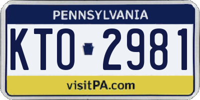 PA license plate KTO2981