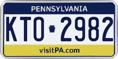 PA license plate KTO2982