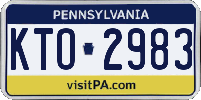 PA license plate KTO2983
