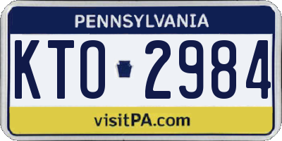 PA license plate KTO2984