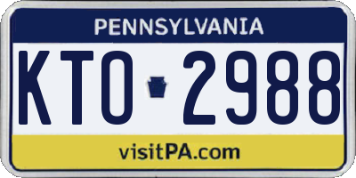 PA license plate KTO2988