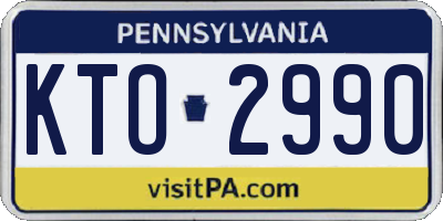 PA license plate KTO2990