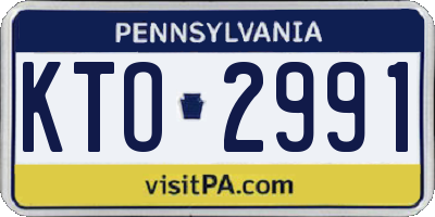 PA license plate KTO2991