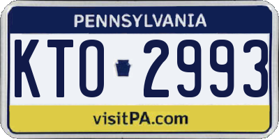 PA license plate KTO2993