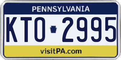 PA license plate KTO2995