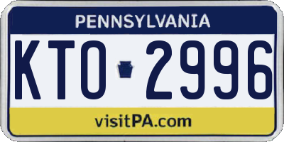 PA license plate KTO2996