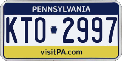 PA license plate KTO2997