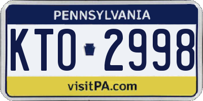 PA license plate KTO2998