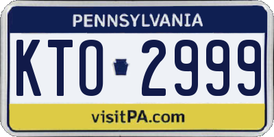 PA license plate KTO2999