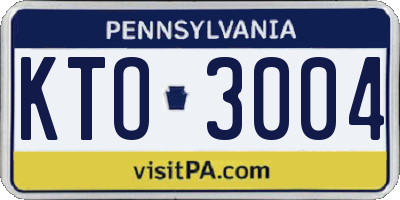 PA license plate KTO3004
