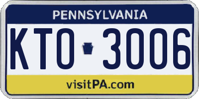 PA license plate KTO3006