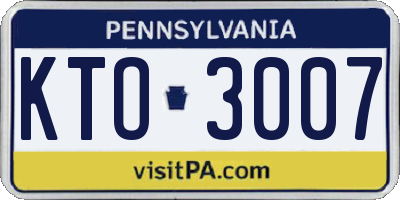 PA license plate KTO3007