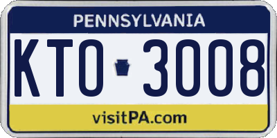 PA license plate KTO3008