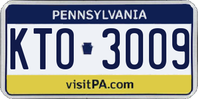 PA license plate KTO3009