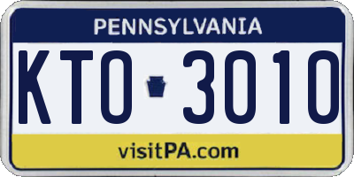 PA license plate KTO3010