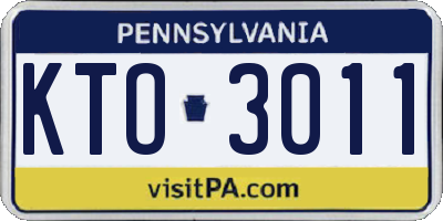 PA license plate KTO3011