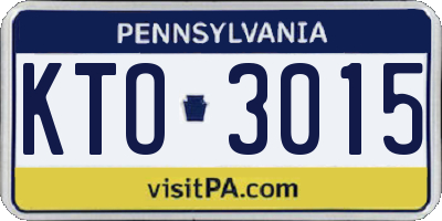 PA license plate KTO3015