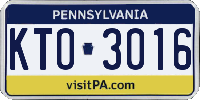 PA license plate KTO3016