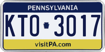 PA license plate KTO3017