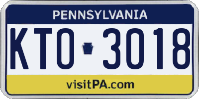 PA license plate KTO3018