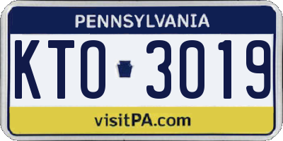 PA license plate KTO3019