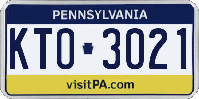 PA license plate KTO3021