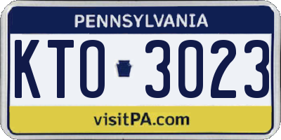 PA license plate KTO3023