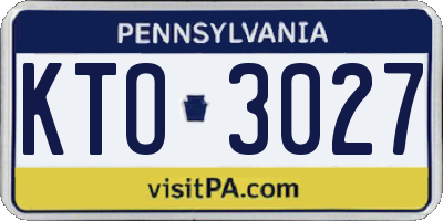 PA license plate KTO3027