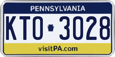 PA license plate KTO3028