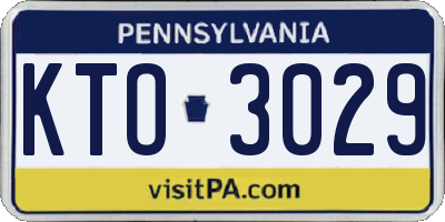 PA license plate KTO3029