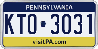 PA license plate KTO3031