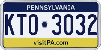 PA license plate KTO3032