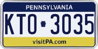 PA license plate KTO3035
