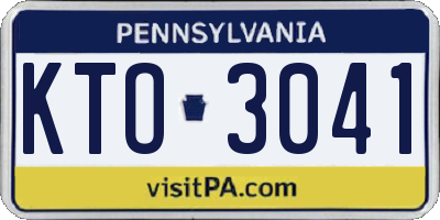 PA license plate KTO3041