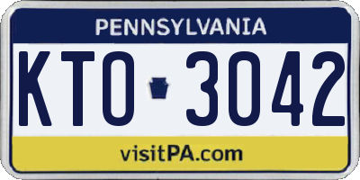 PA license plate KTO3042
