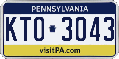 PA license plate KTO3043