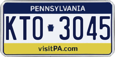 PA license plate KTO3045