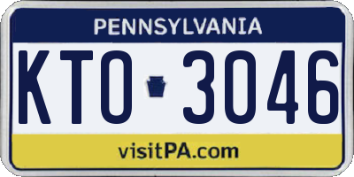 PA license plate KTO3046