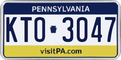 PA license plate KTO3047