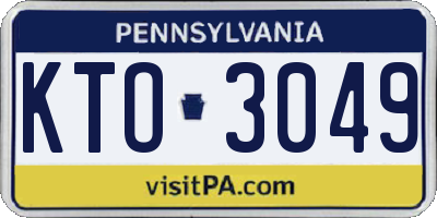 PA license plate KTO3049