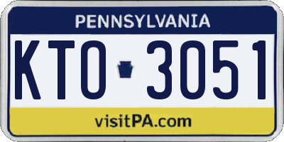 PA license plate KTO3051