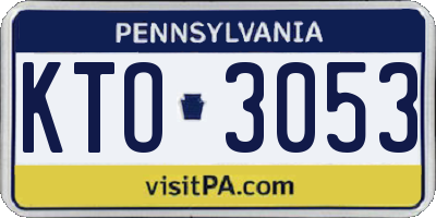 PA license plate KTO3053